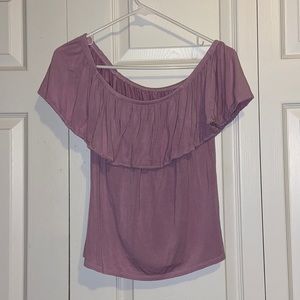 Purple Off the Shoulder Shirt